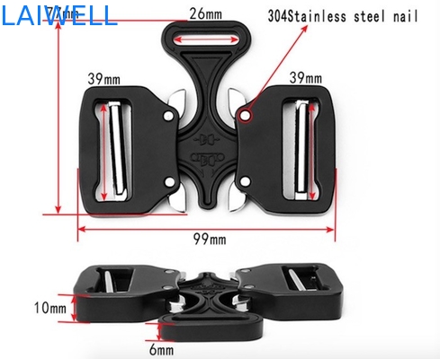 De dubbele Zwarte van de de Riemgesp van het Tussenvoegsel Tactische Unisex-Metaal plateerde 38MM