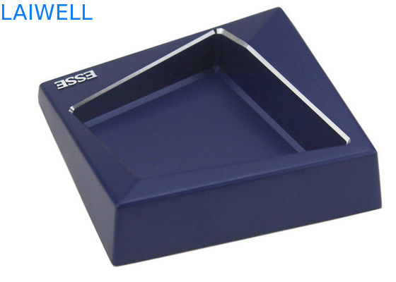 Aanpasbaar Creatief Geometrisch Ontwerp Draagbare Proces Die Casting Aluminium Plating Blauw Metalen Zak Asbak