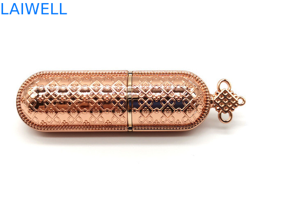 OEM Zinklegeringsmetalen die gieten Lipstick tube met Chinese knoop ontwerp voor high-end schoonheidsproducten