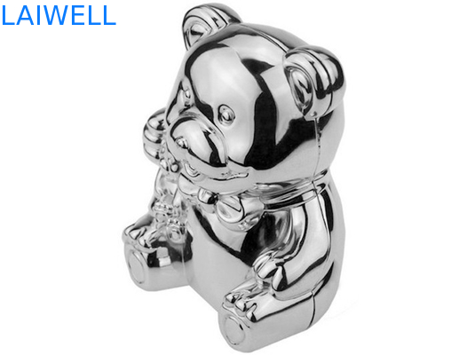 Leuk Zilveren Geplateerd Teddy Bear Coin Bank Die die 105*85*118mm gieten
