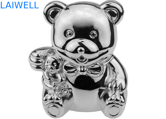 Leuk Zilveren Geplateerd Teddy Bear Coin Bank Die die 105*85*118mm gieten