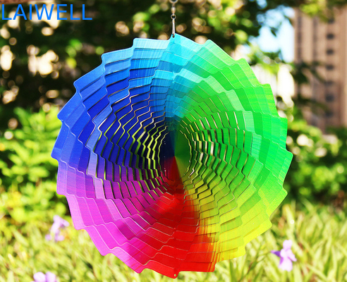 Multi Gekleurde UV Gedrukte de Windspinner 30*30cm van het Tuinstaal