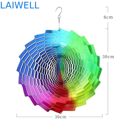 Multi Gekleurde UV Gedrukte de Windspinner 30*30cm van het Tuinstaal