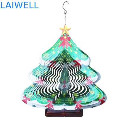 Breedte 27cm Roterende van de de Spinner 3D Kerstboom van de Metaalwind de Windklokkengelui