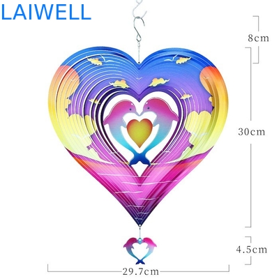 300*300MM Wervelende van de de Spinnerzomer van de Metaalwind van de de Drukdolfijn UV de Windspinner