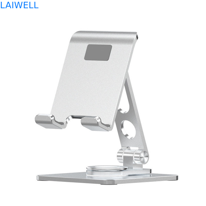 95*132*44MM Nieuwste luxe design Draagbare 360 graden rotatie Zilveren aluminium opvouwbare mobiele telefoonbeugel