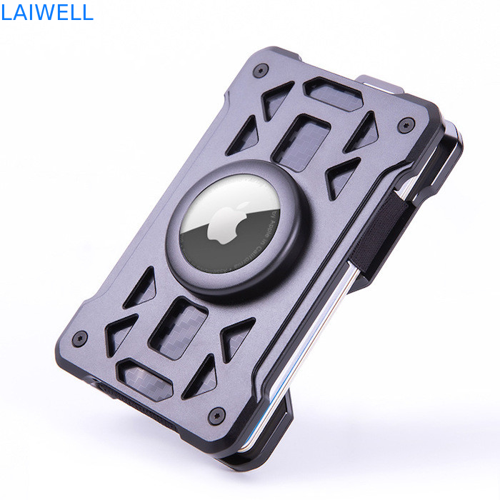 60*10*94mm Multifunctionele 10-in-1 Aluminium Kaartportemonnee met lasergravering en geanodiseerde afwerking