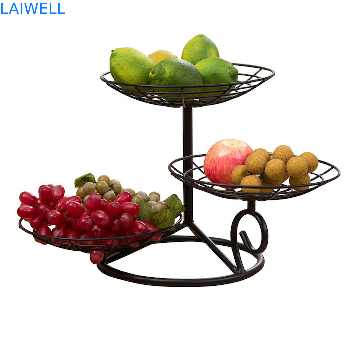 32cm Hoogte Bakken Zwart Metaal IJzer Meerschaal IJzeren Fruit Tray Custom Design voor het gemak