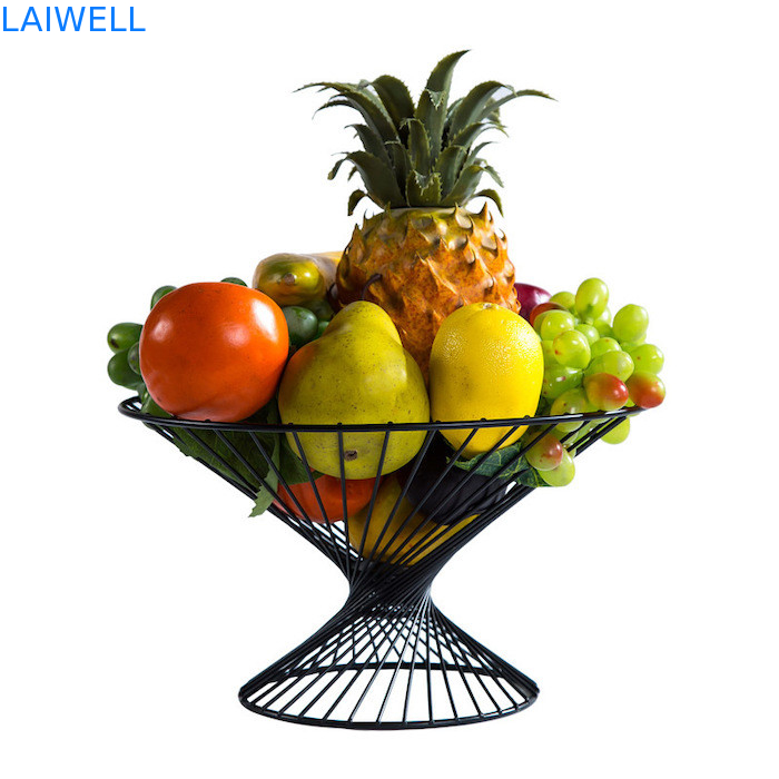 27.5*15*15CM Luxe Zwarte Bakvernis IJzeren Fruitmand Metalen Huishoudelijk Gereedschap Warmtebestand en Langdurige Duurzaamheid
