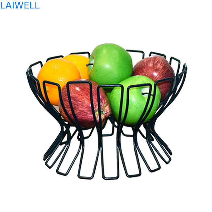 25*22*16CM Lasergravering Logo Zwart Bakken Europese Iron Art Fruit Basket Metalen Huishoudelijk Gereedschap Voor Klantvereisten