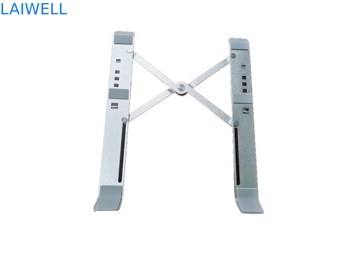 Lichte Draagbare 253*60*20mm Grijze Aluminium vouwbare verstelbare metalen laptopstand Eenvoudig en elegant ontwerp