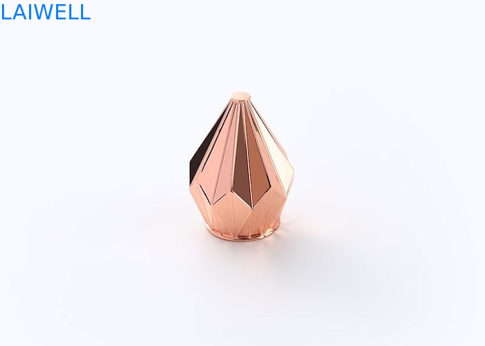 Luxe Unieke Diamantvorm Gouden Kleur Zinklegering Parfumflesdop Voor Geurflesdoppen Spuitgieten CNC-bewerking