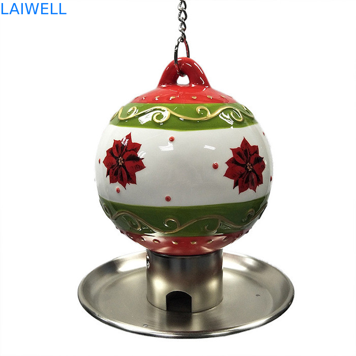 De openlucht Ceramische Voeder van de het Metaalvogel van de Kerstmisbal met de Geplateerde het Stempelen Plaat van het Ijzervoedsel