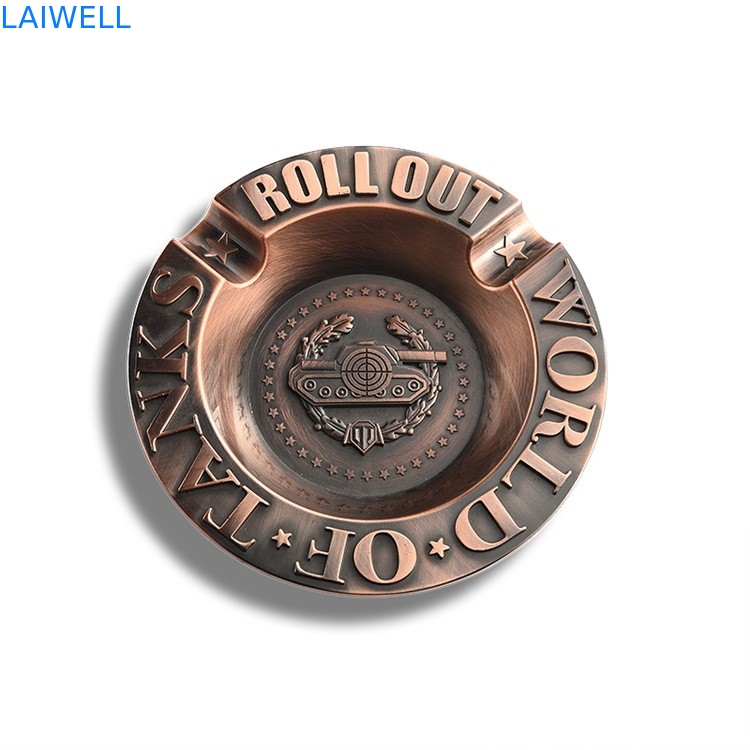 Van het het Email Uitstekende Draagbare Asbakje van de zinklegering de Lasergravure Logo Purse Ashtray