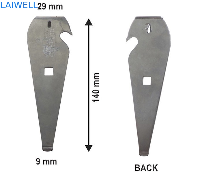 CNC-metalen stempelen 140*29mm Custom Punch Press Stempelen Zilveren Zand Blasting Metal Iron Paint Can Opener Voor Wereldwijde Markt