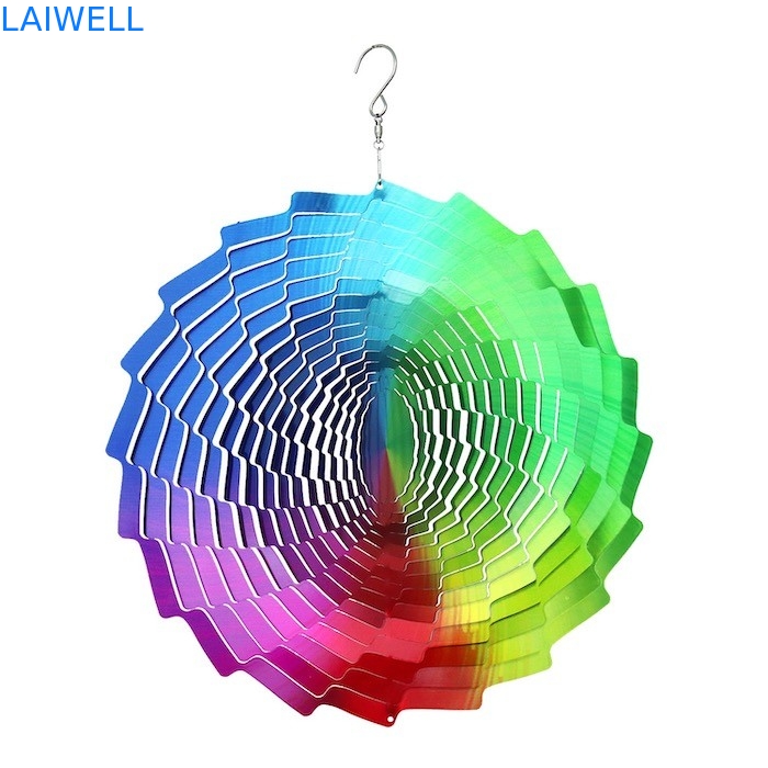 Multi Gekleurde UV Gedrukte de Windspinner 30*30cm van het Tuinstaal
