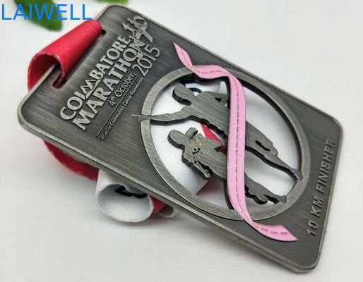 PVD-de Legering van het Platerenzink het Schilderen Marathonmedailles Grey Hollow Out